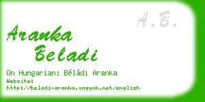 aranka beladi business card